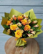 Букет цветов из:  Альстромерии и Розы в Бурибай