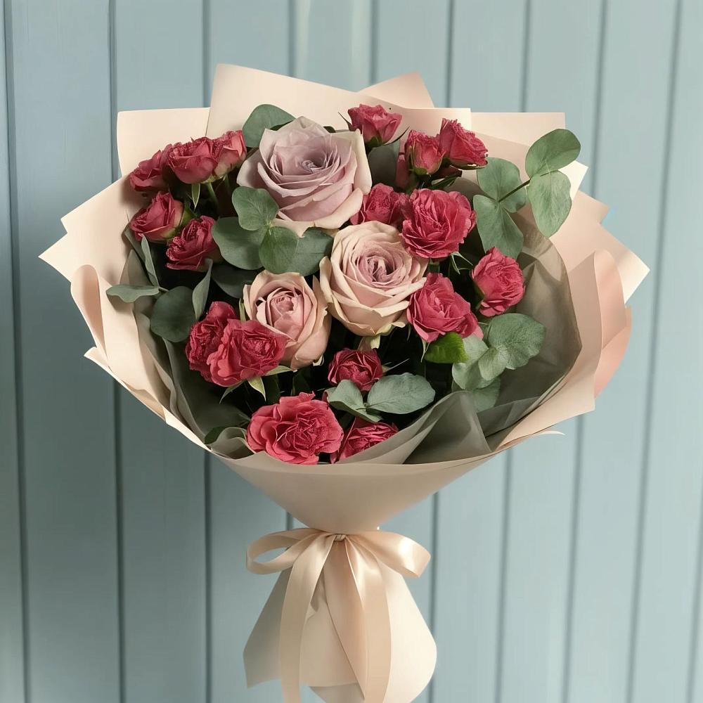 Букет цветов из: Гвоздики и Розы в Бурибай