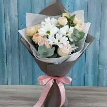 Букет цветов из:  Хризантемы и Розы в Бурибай