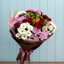 Букет цветов из:  Розы, Хризантемы и Альстромерии в Бурибай