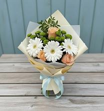 Букет цветов из:  Герберы, Розы и Хризантемы #REPLACE_PRED# Бурибай