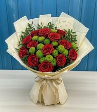 Букет цветов из:  Розы и Хризантемы в Бурибай