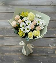 Букет цветов из:  Альстромерии, Розы и Хризантемы в Бурибай