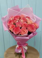 Букет 15 Розовых роз Равель в Бурибай